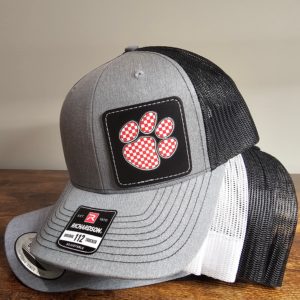 Custom Checkered Paw Print Trucker Cap